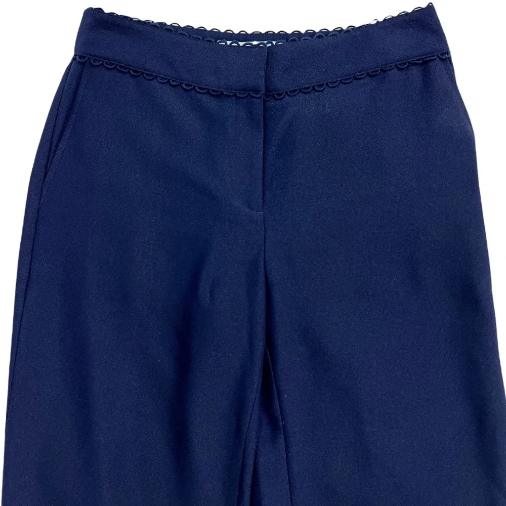 Draper James Scallop Crop Pants in Navy Size 0 - Picture 4 of 8